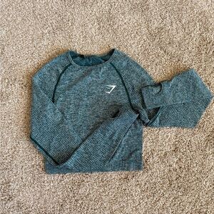 Gymshark Teal Heather Cropped Pullover